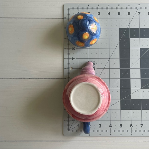 2 Piece Miniature  Denise Ford By Ganz Collection Tea Pot Deco Art Girl Face - Picture 15 of 15